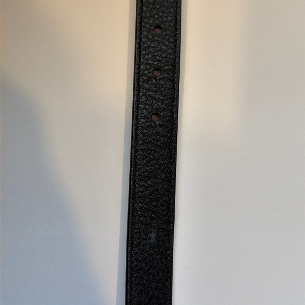 Tory Burch Black Leather Reversible Belt with Gold Logo - Picture 3 of 4